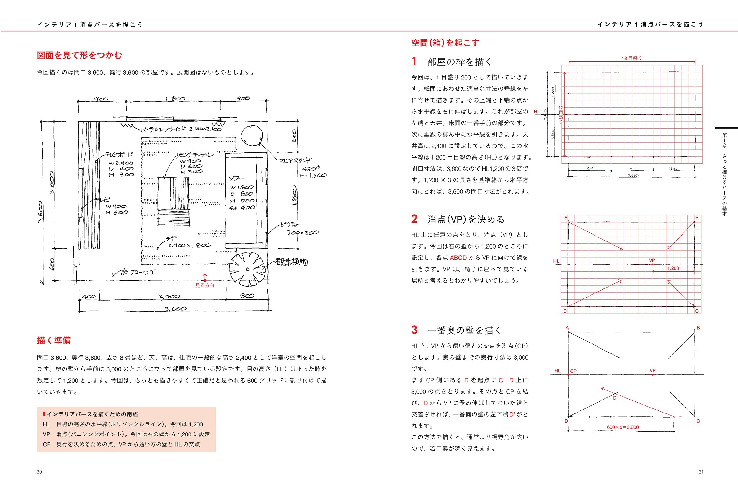 リフォームブックス クイックパース 名建築で学ぶ速描きテクニック B5変型128頁